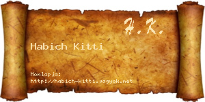 Habich Kitti névjegykártya